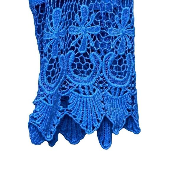 Altar’d State NWT royal blue boho short sleeve dress with eyelet lace cuff size - Picture 2 of 15